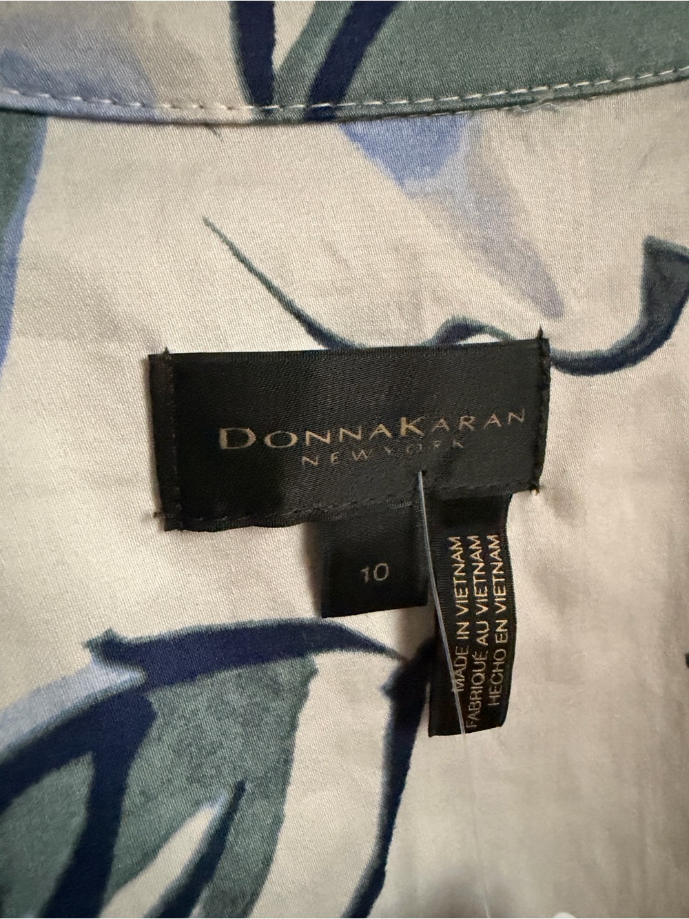 NWT Donna Karan New York Women's Spread Collar Floral Midi Shirt Dress Sz 10 - Picture 10 of 10